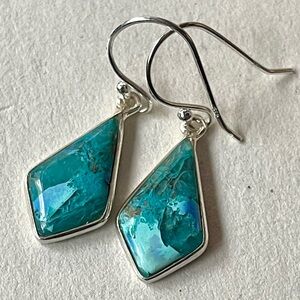 Natural RARE Quantum Quattro Sterling Silver Earrings